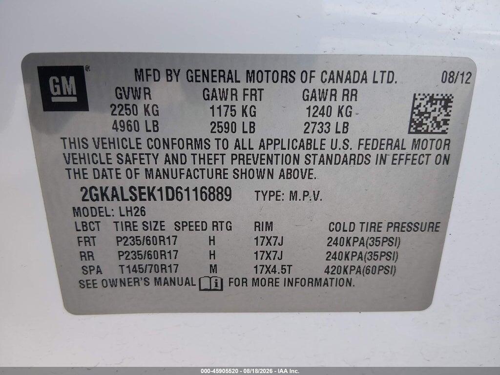 2GKALSEK1D6116889 2013 GMC TERRAIN photo no. 9