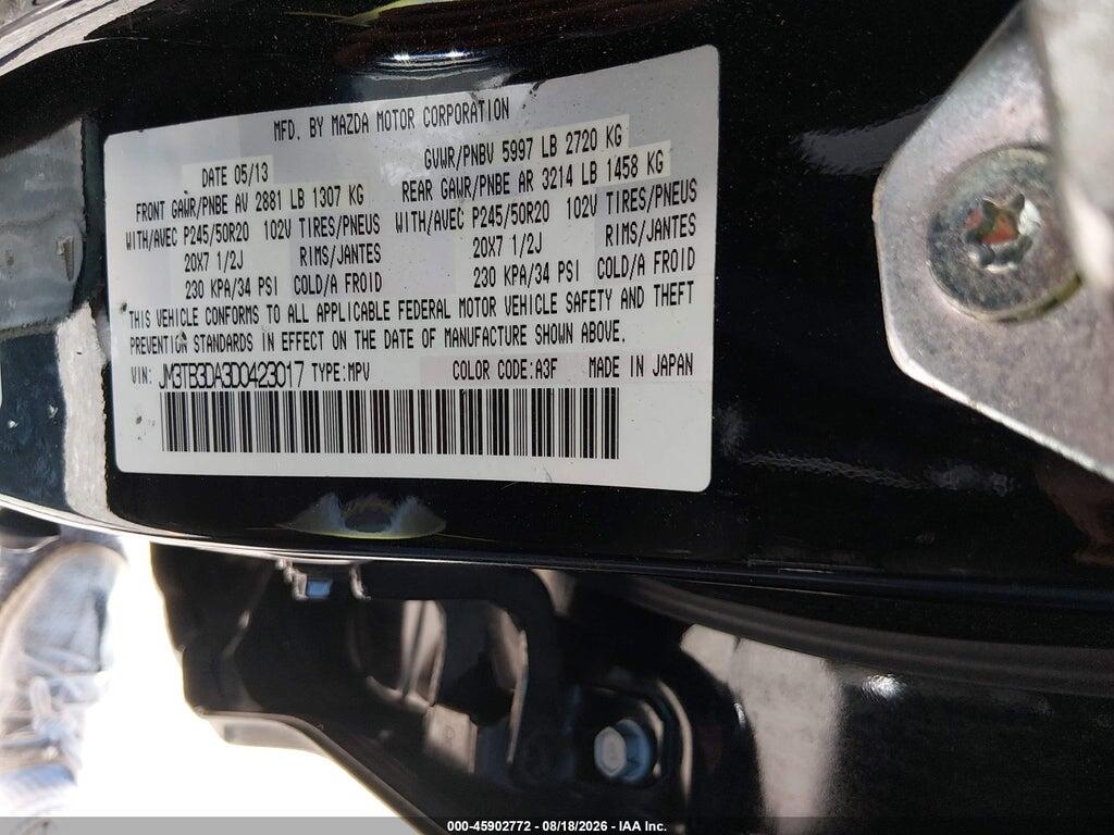 JM3TB3DA3D0423017 2013 MAZDA CX-9 photo no. 9
