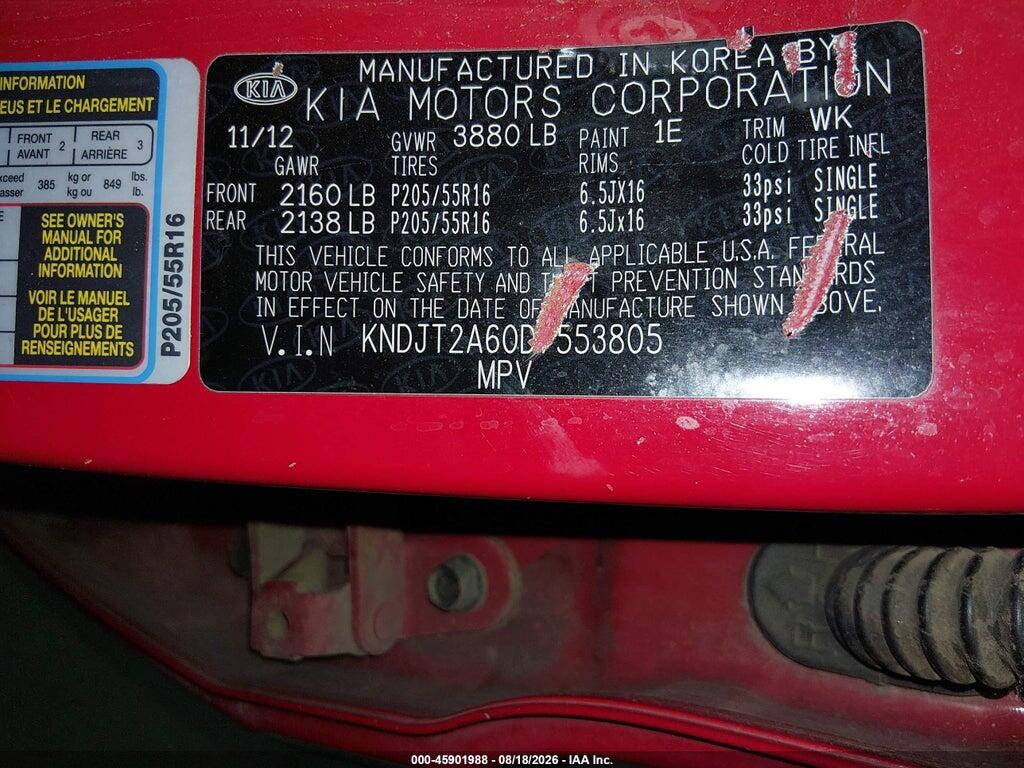 KNDJT2A60D7553805 2013 KIA SOUL photo no. 9