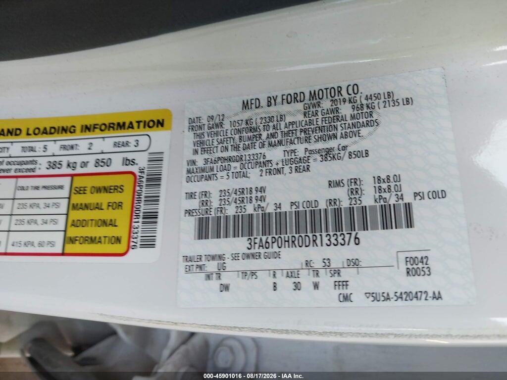 3FA6P0HR0DR133376 2013 FORD FUSION photo no. 9