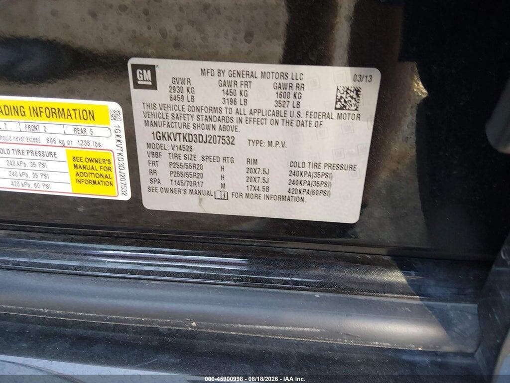 1GKKVTKD3DJ207532 2013 GMC ACADIA photo no. 9