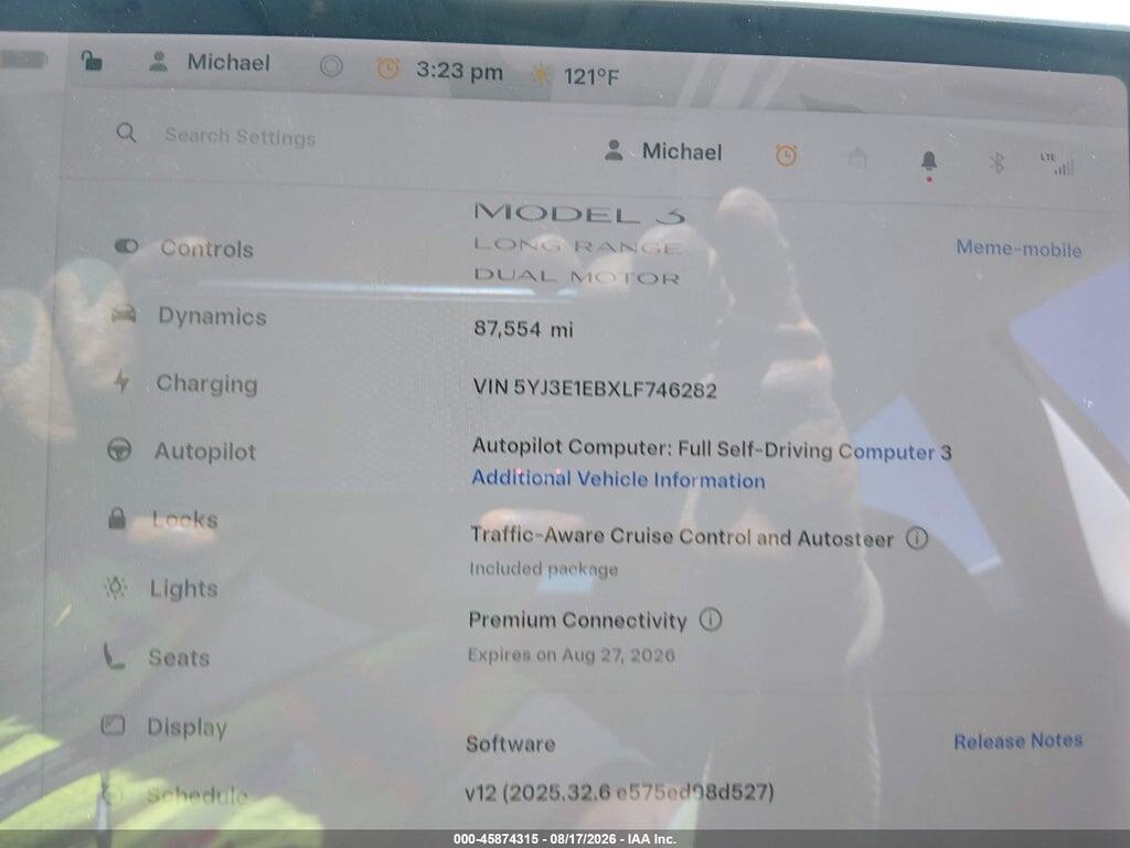 5YJ3E1EBXLF746282 2020 TESLA MODEL 3 photo no. 7