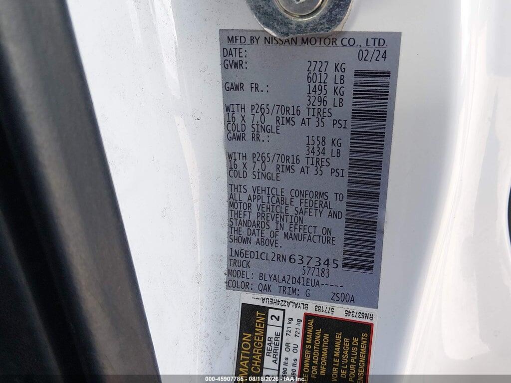 1N6ED1CL2RN637345 2024 NISSAN FRONTIER photo no. 9