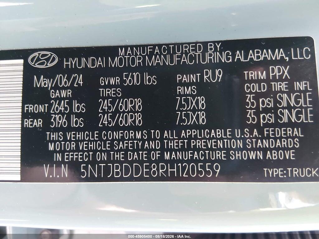 5NTJBDDE8RH120559 2024 HYUNDAI SANTA CRUZ photo no. 9