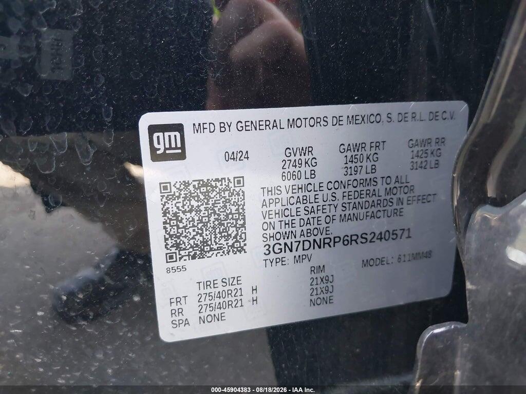 3GN7DNRP6RS240571 2024 CHEVROLET EQUINOX EV photo no. 9
