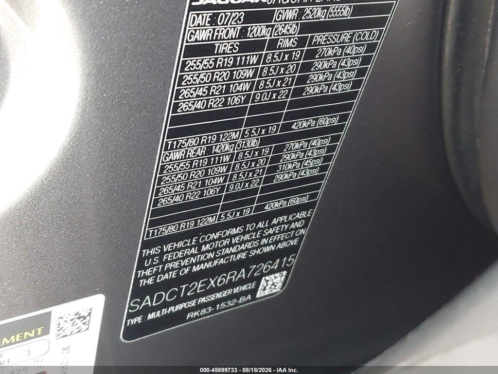 SADCT2EX6RA726415 2024 JAGUAR F-PACE photo no. 9
