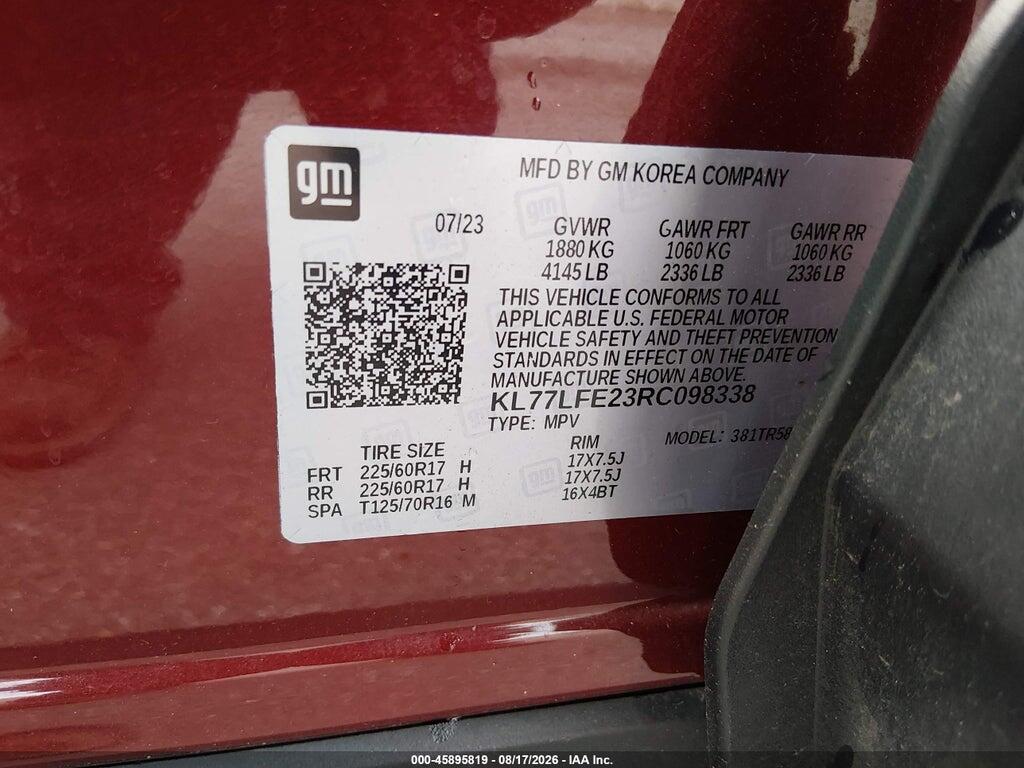 KL77LFE23RC098338 2024 CHEVROLET TRAX photo no. 9