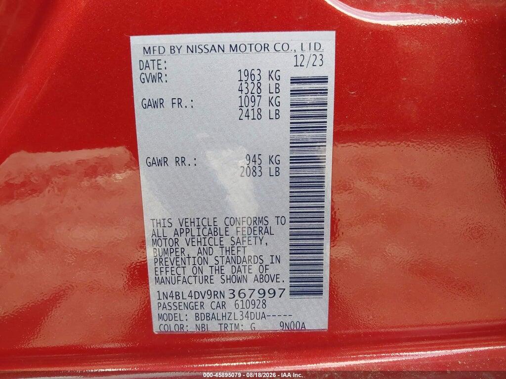 1N4BL4DV9RN367997 2024 NISSAN ALTIMA photo no. 9