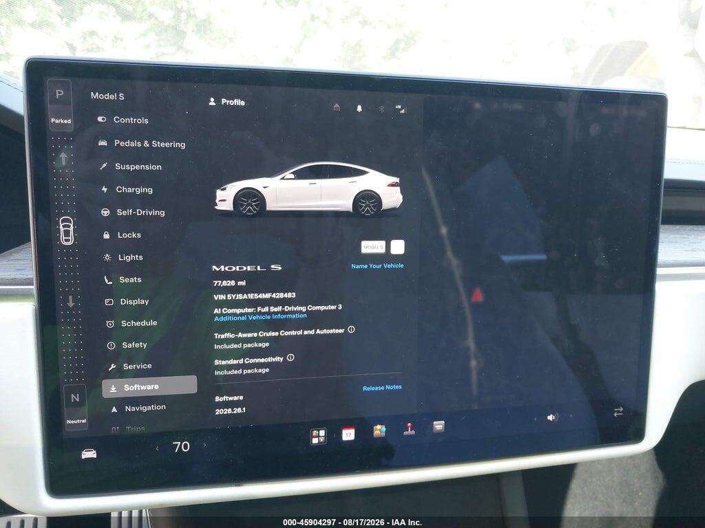 5YJSA1E54MF428483 2021 TESLA MODEL S photo no. 7