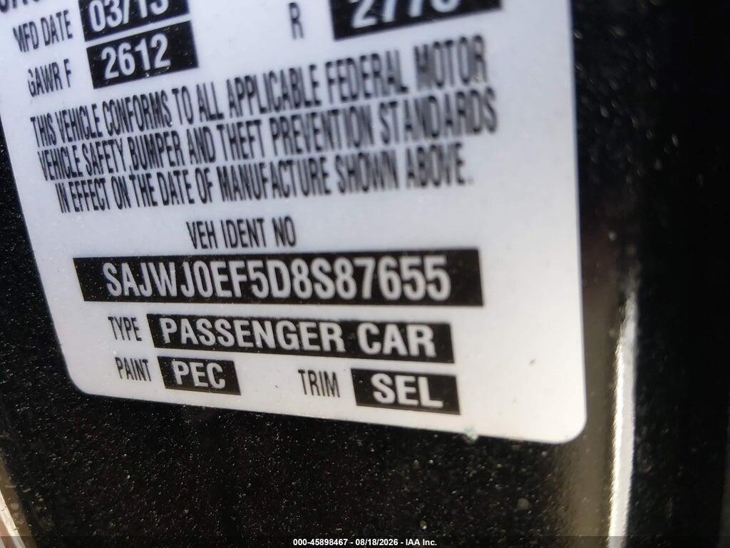 SAJWJ0EF5D8S87655 2013 JAGUAR XF photo no. 9