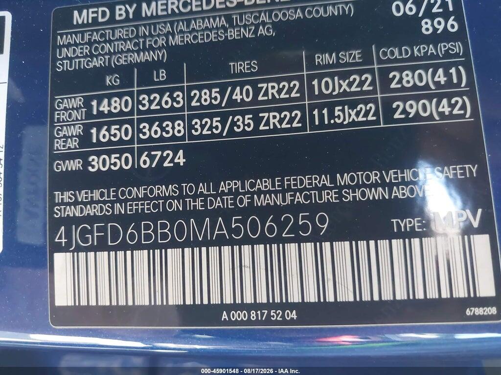 4JGFD6BB0MA506259 2021 MERCEDES-BENZ AMG GLE 53 COUPE photo no. 9