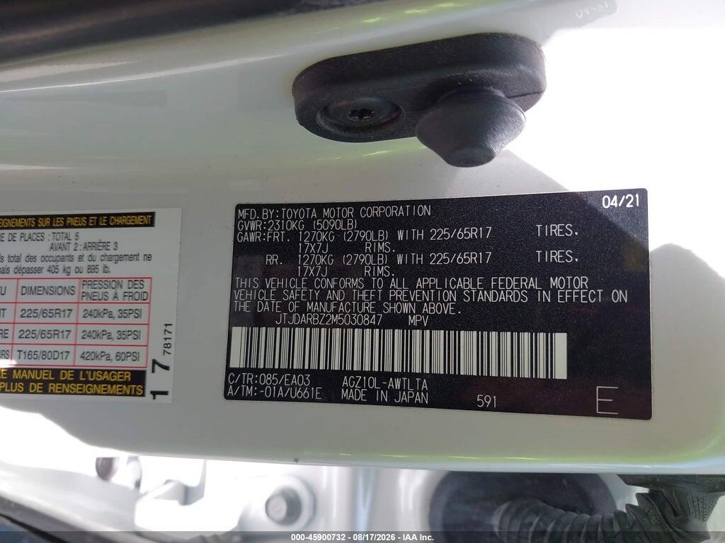 JTJDARBZ2M5030847 2021 LEXUS NX 300 photo no. 9
