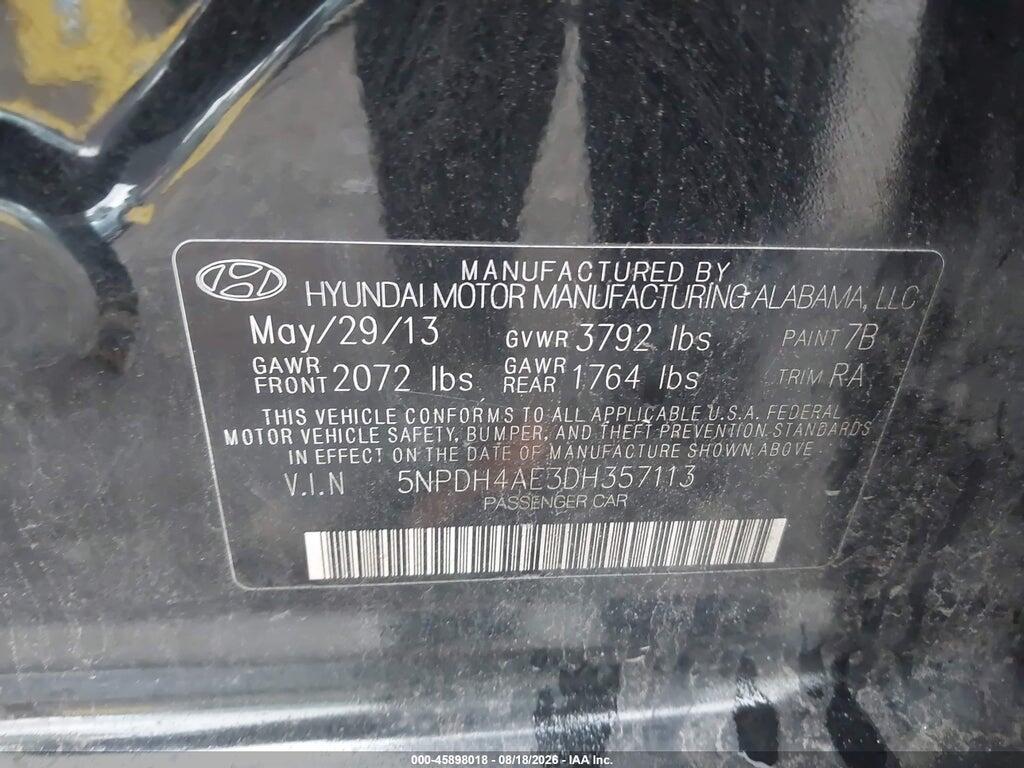 5NPDH4AE3DH357113 2013 HYUNDAI ELANTRA photo no. 9