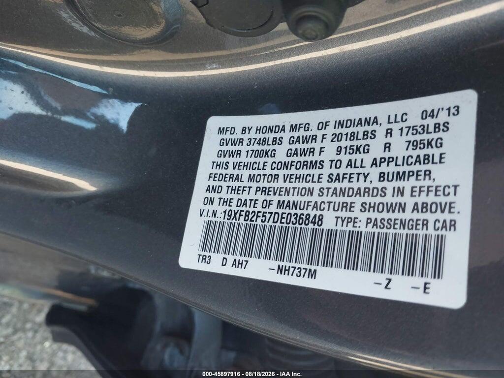 19XFB2F57DE036848 2013 HONDA CIVIC photo no. 9