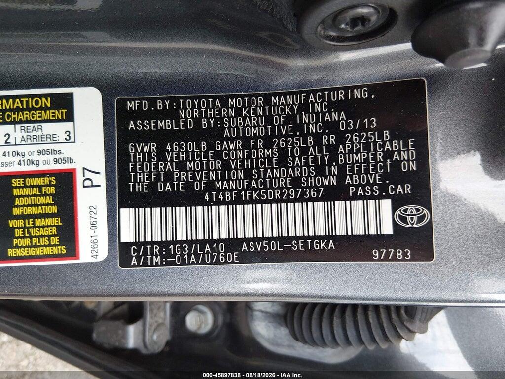 4T4BF1FK5DR297367 2013 TOYOTA CAMRY photo no. 9