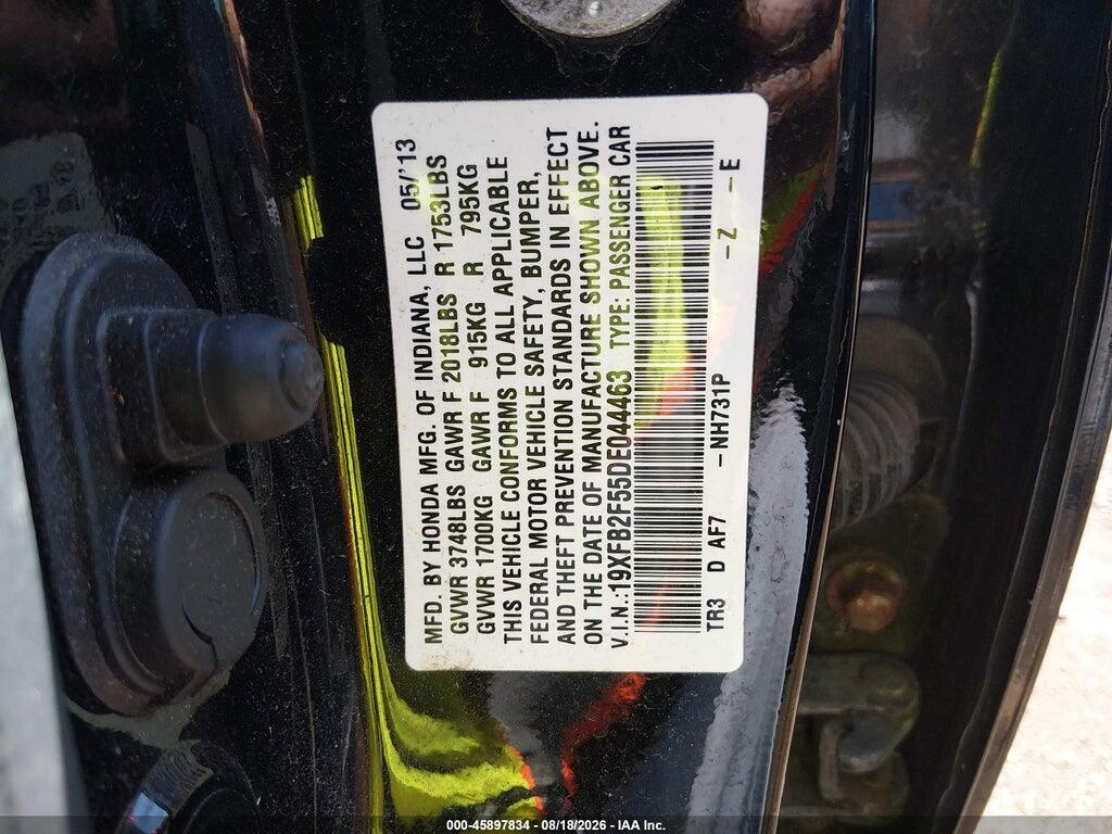 19XFB2F55DE044463 2013 HONDA CIVIC photo no. 9