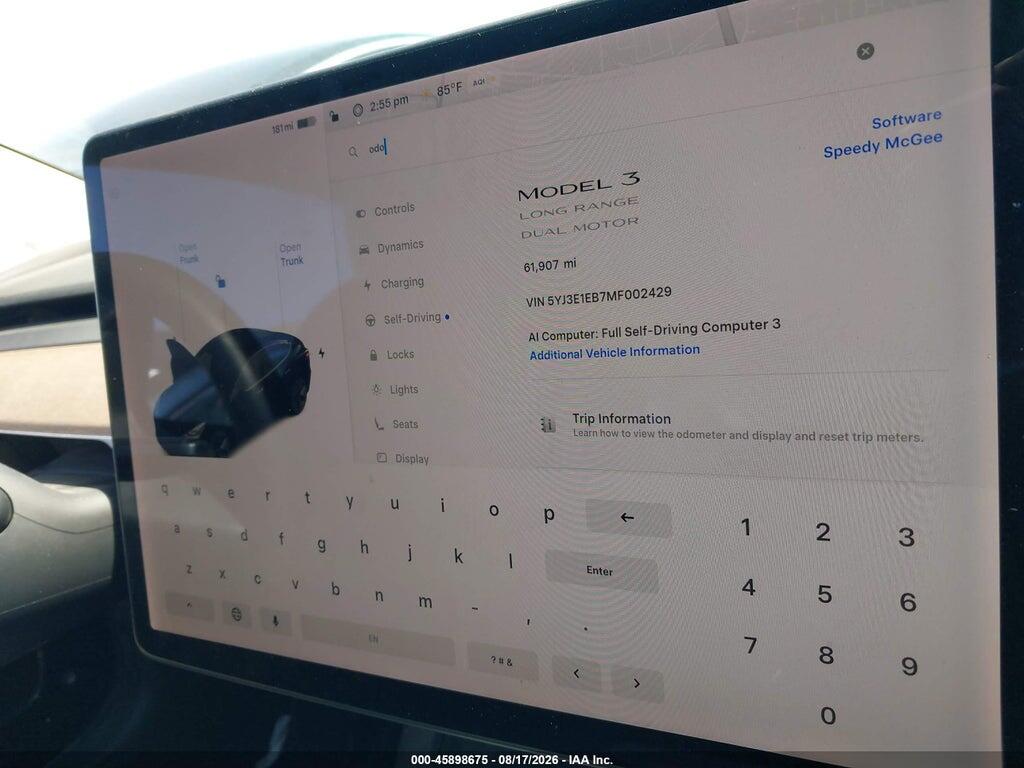 5YJ3E1EB7MF002429 2021 TESLA MODEL 3 photo no. 7