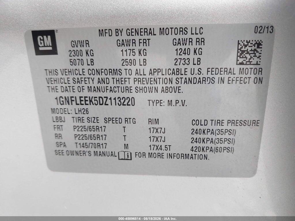 1GNFLEEK5DZ113220 2013 CHEVROLET EQUINOX photo no. 9