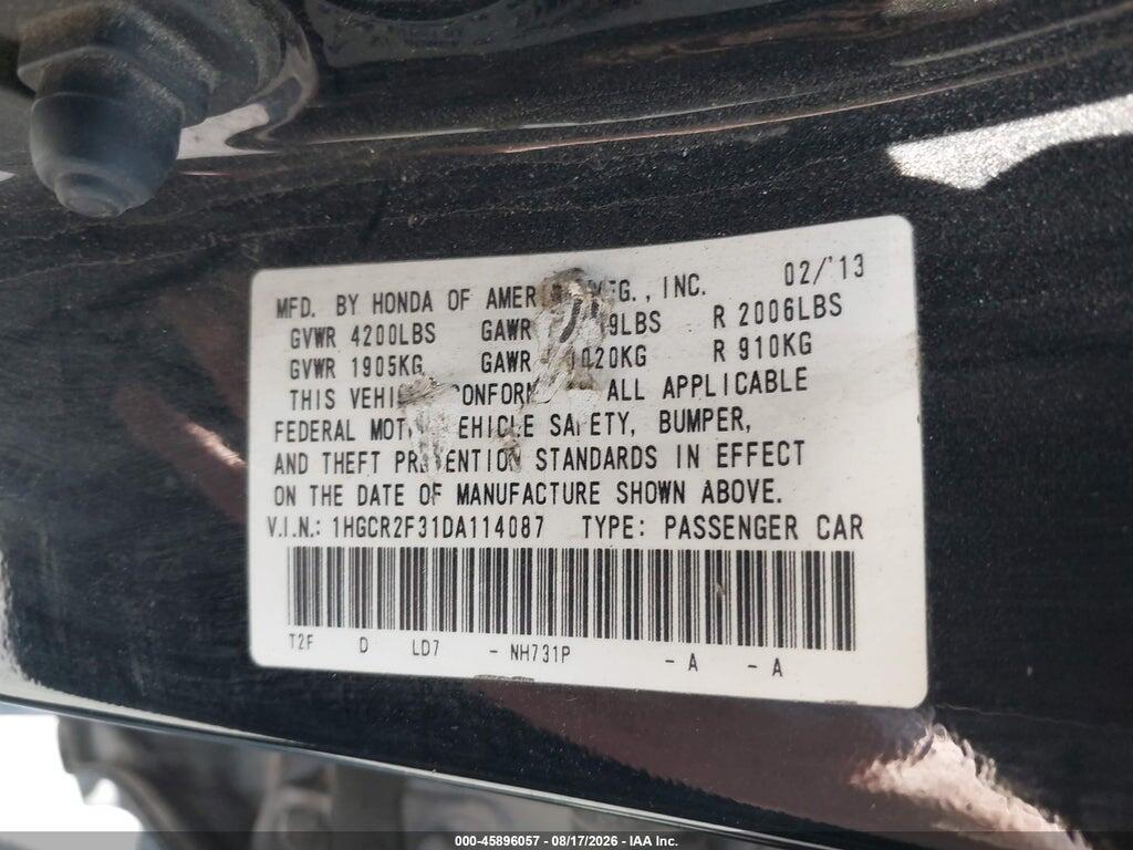 1HGCR2F31DA114087 2013 HONDA ACCORD photo no. 9