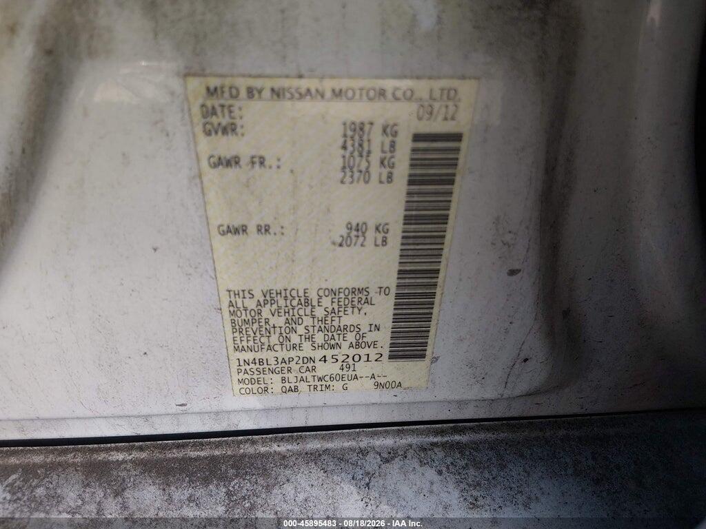 1N4BL3AP2DN452012 2013 NISSAN ALTIMA photo no. 9