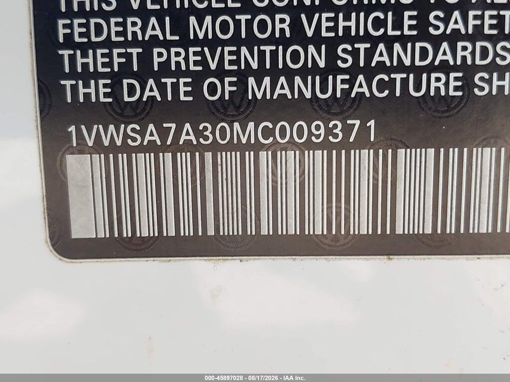1VWSA7A30MC009371 2021 VOLKSWAGEN PASSAT photo no. 9