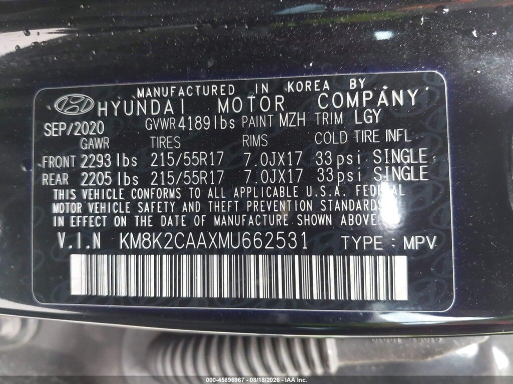KM8K2CAAXMU662531 2021 HYUNDAI KONA photo no. 9