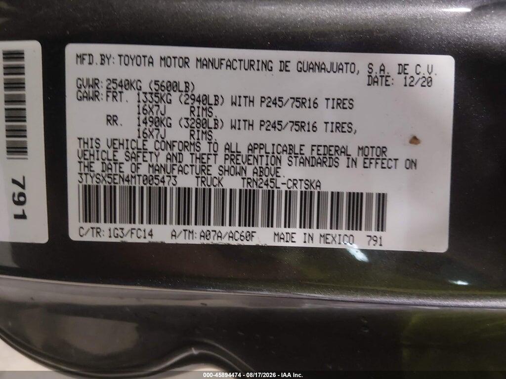 3TYSX5EN4MT005473 2021 TOYOTA TACOMA photo no. 5