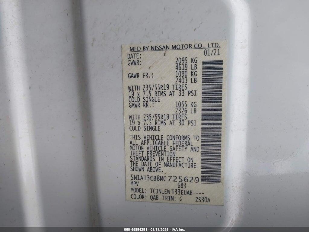 5N1AT3CB8MC725629 2021 NISSAN ROGUE photo no. 9