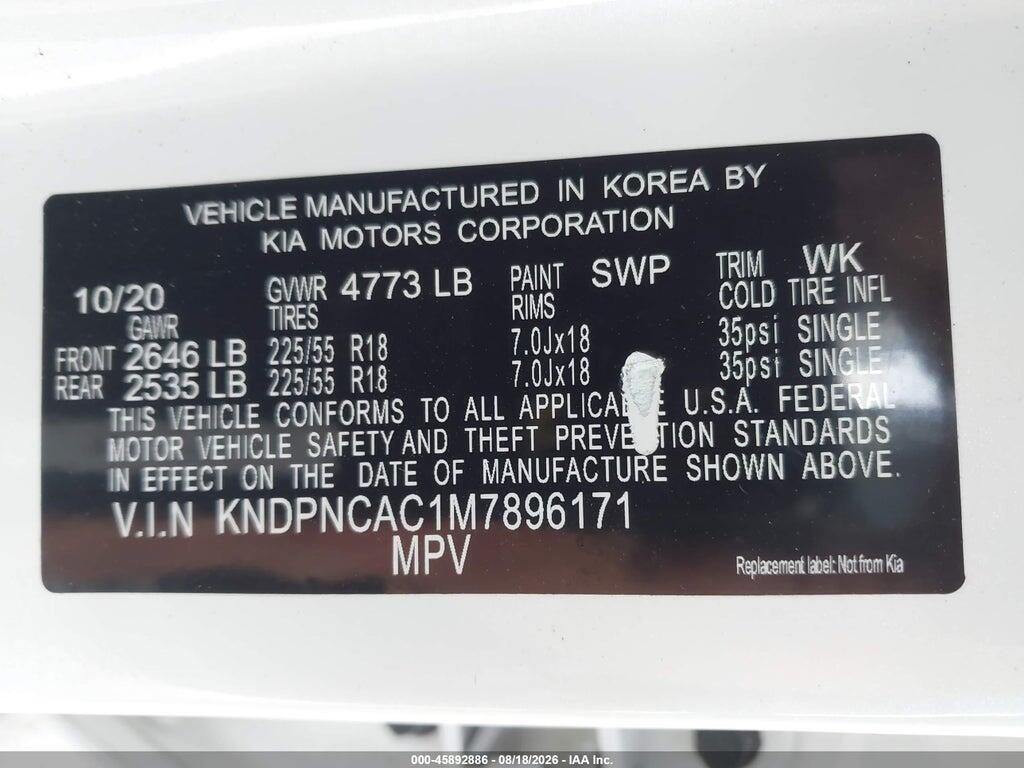 KNDPNCAC1M7896171 2021 KIA SPORTAGE photo no. 9