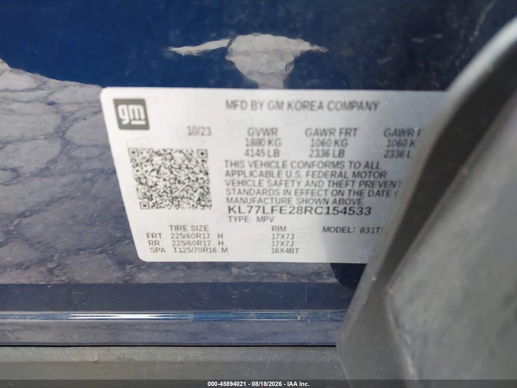 KL77LFE28RC154533 2024 CHEVROLET TRAX photo no. 9
