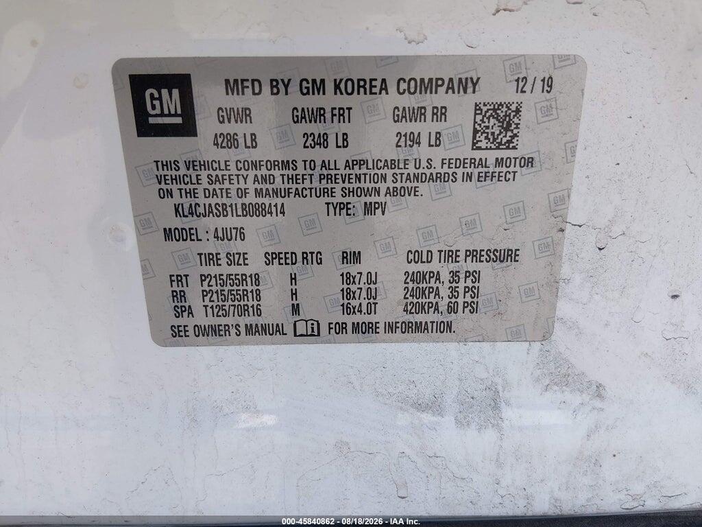 KL4CJASB1LB088414 2020 BUICK ENCORE photo no. 9
