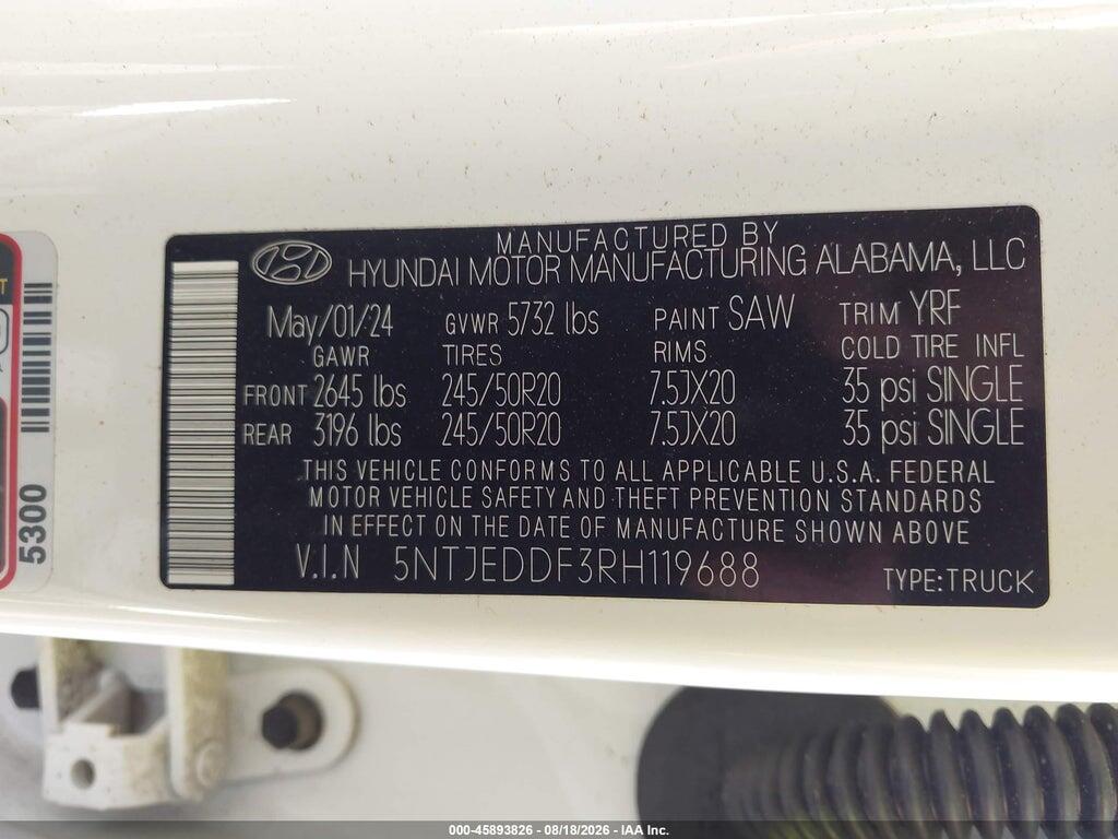 5NTJEDDF3RH119688 2024 HYUNDAI SANTA CRUZ photo no. 9