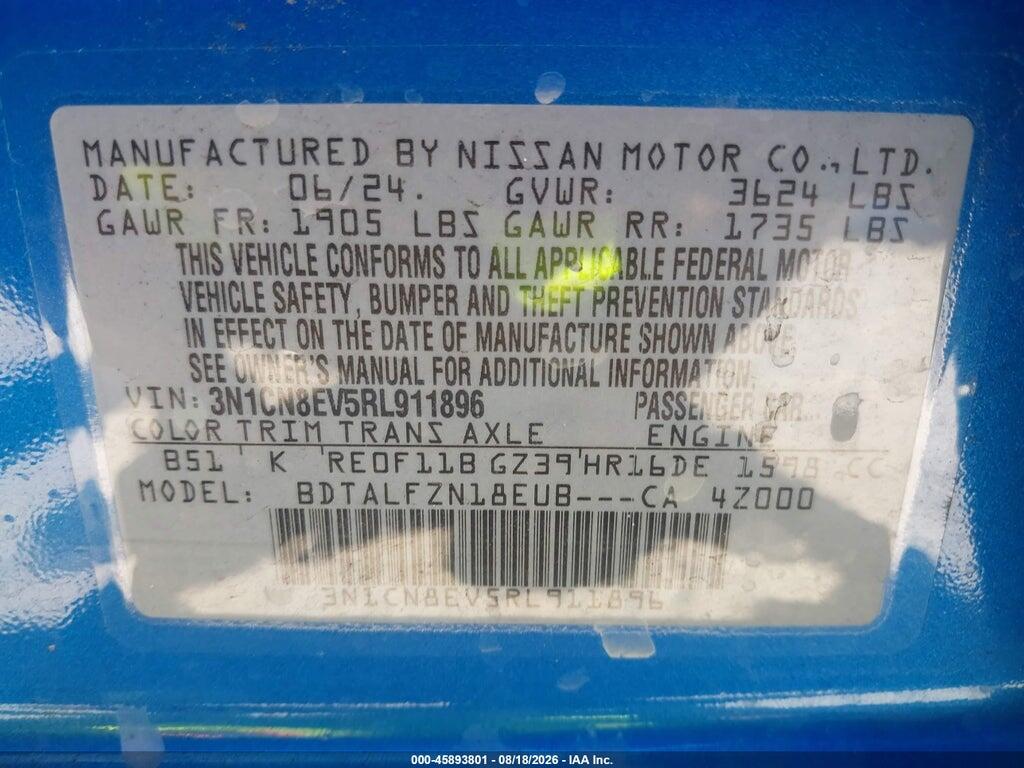 3N1CN8EV5RL911896 2024 NISSAN VERSA photo no. 9