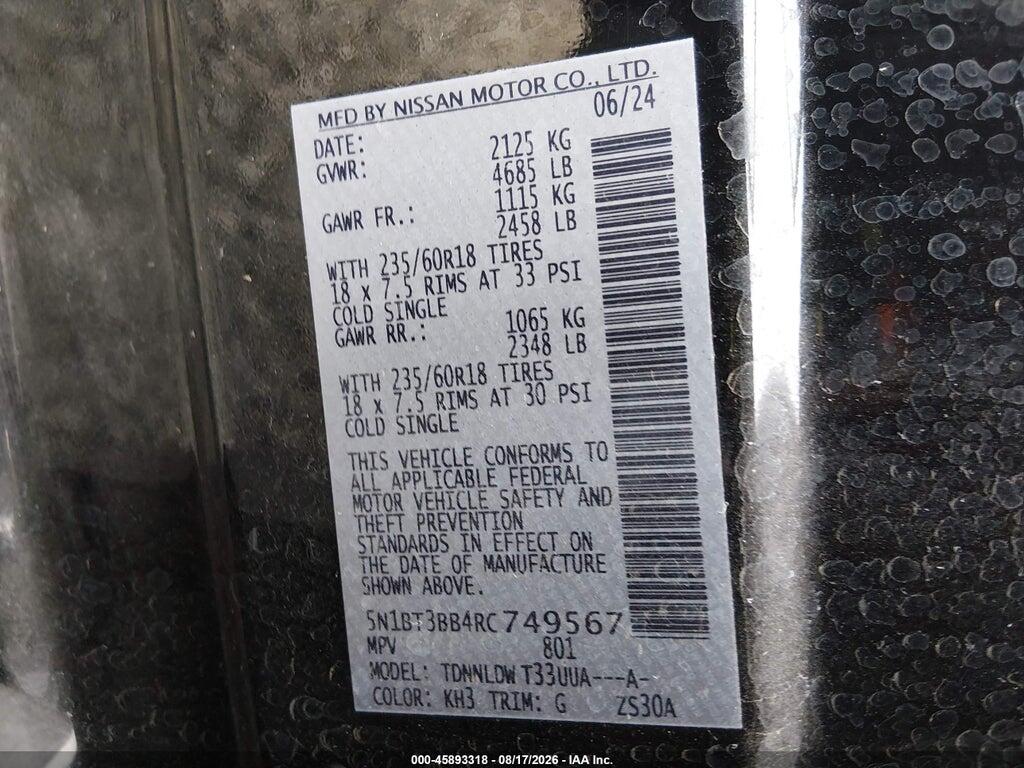 5N1BT3BB4RC749567 2024 NISSAN ROGUE photo no. 9