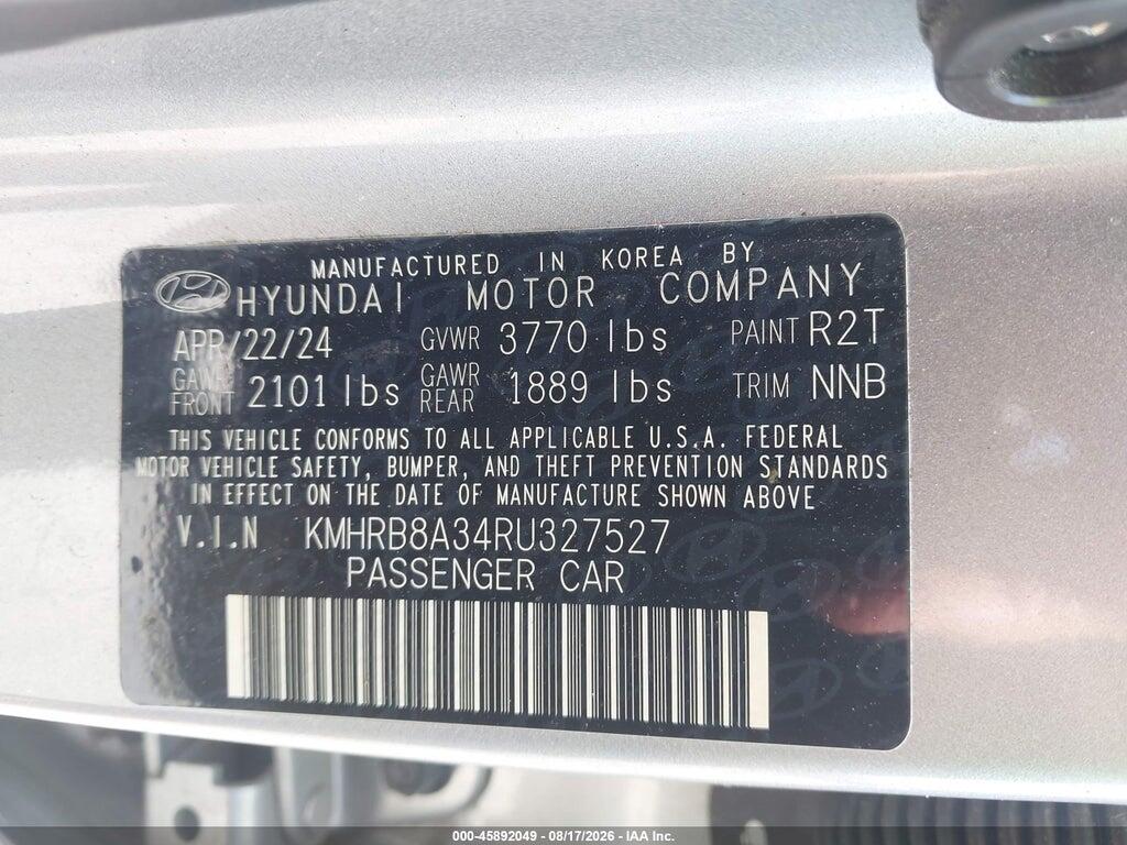 KMHRB8A34RU327527 2024 HYUNDAI VENUE photo no. 9