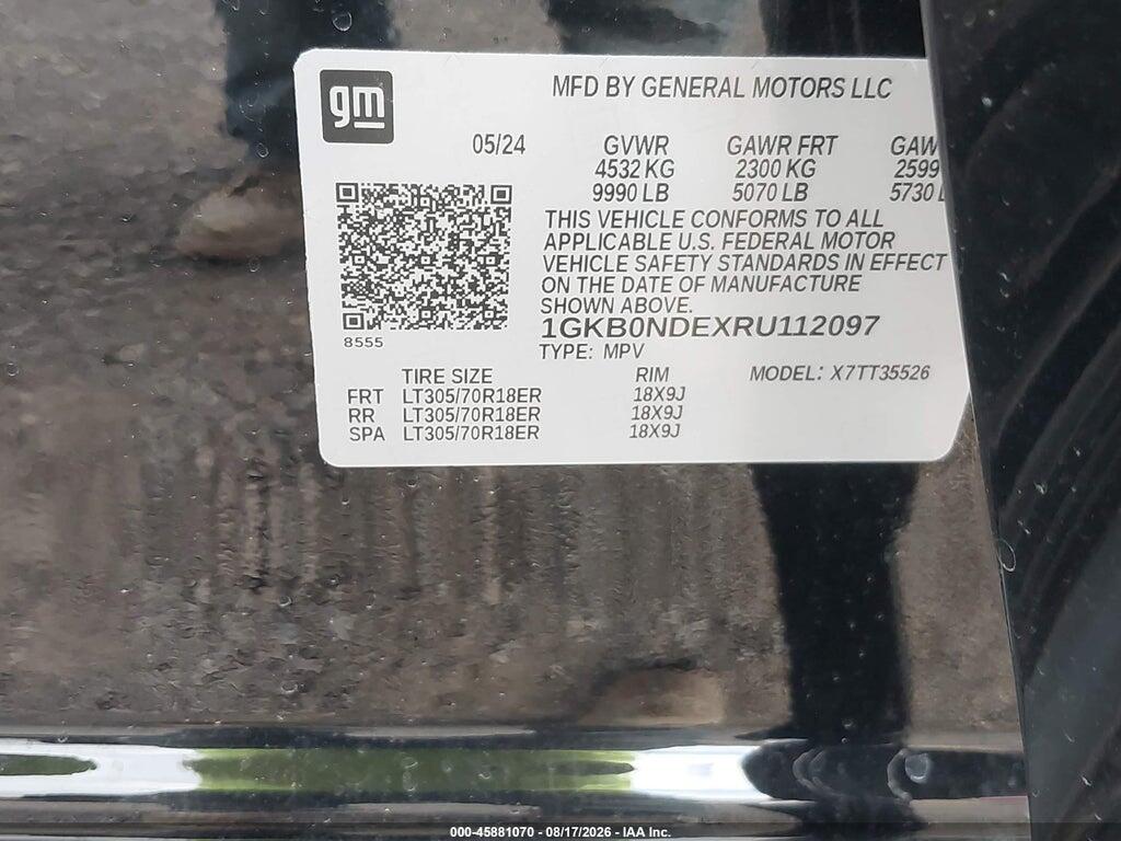 1GKB0NDEXRU112097 2024 GMC HUMMER EV SUV photo no. 9