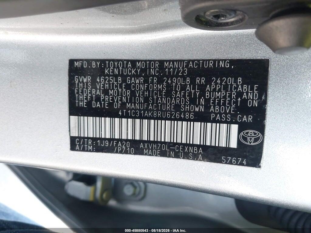 4T1C31AK8RU626486 2024 TOYOTA CAMRY HYBRID photo no. 9