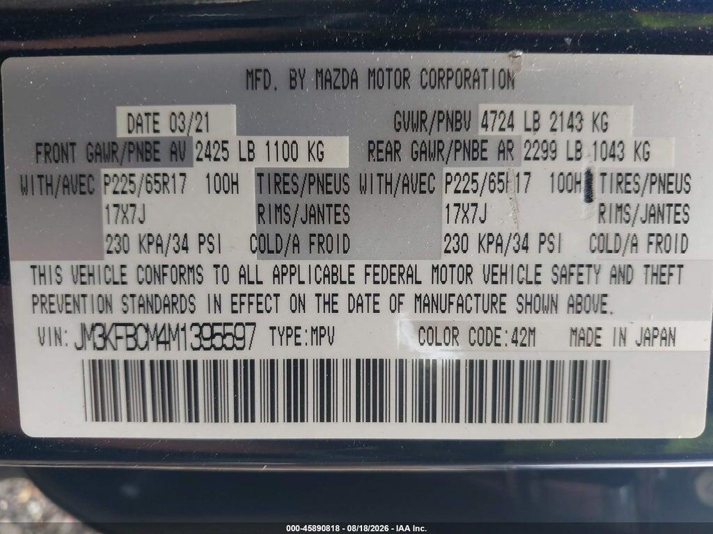 JM3KFBCM4M1395597 2021 MAZDA CX-5 photo no. 9