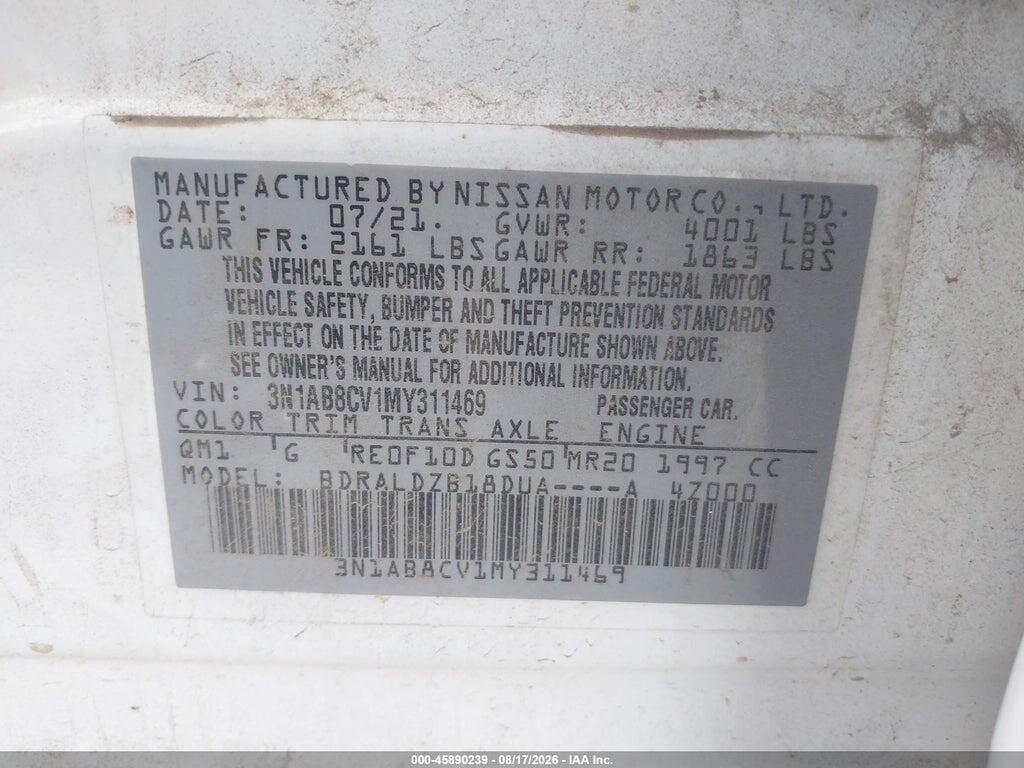 3N1AB8CV1MY311469 2021 NISSAN SENTRA photo no. 9