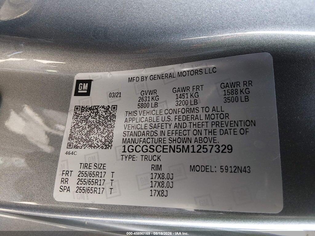1GCGSCEN5M1257329 2021 CHEVROLET COLORADO photo no. 9