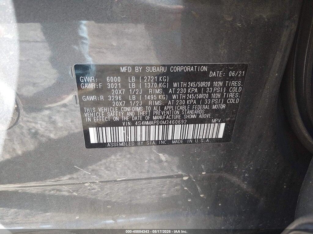 4S4WMAPD0M3460692 2021 SUBARU ASCENT photo no. 9