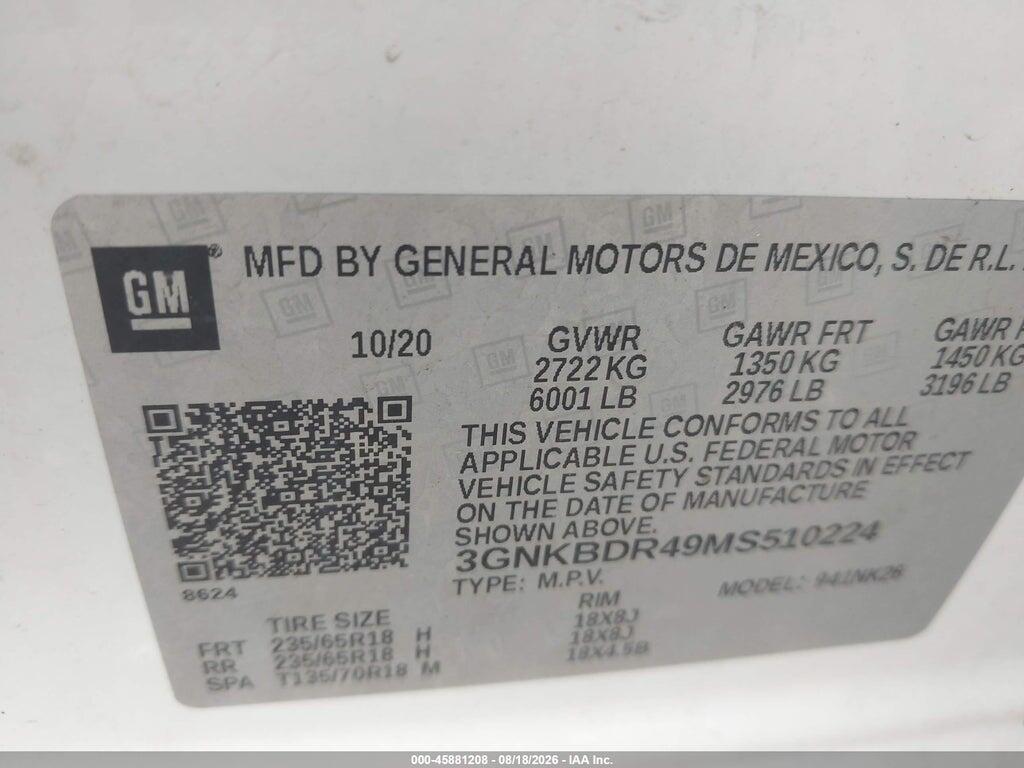 3GNKBDR49MS510224 2021 CHEVROLET BLAZER photo no. 9
