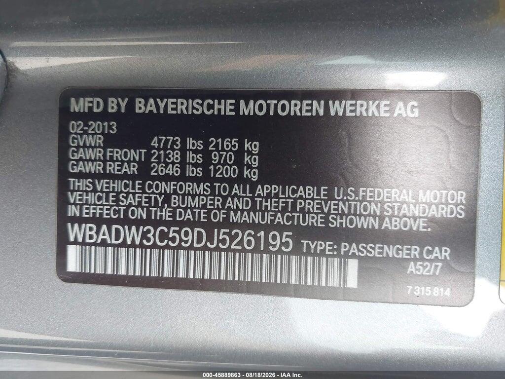 WBADW3C59DJ526195 2013 BMW 328I photo no. 9