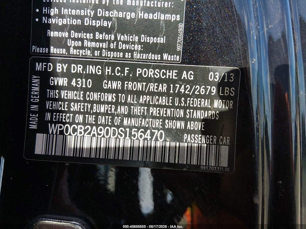 WP0CB2A90DS156470 2013 PORSCHE 911 photo no. 9