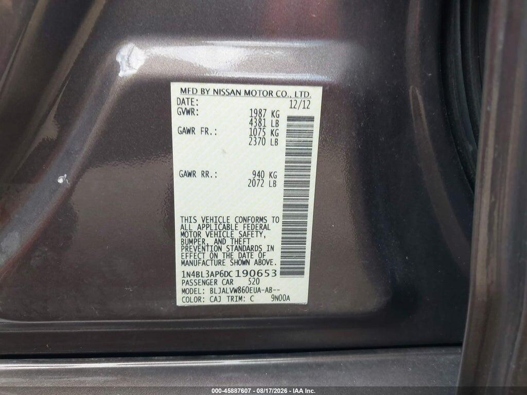 1N4BL3AP6DC190653 2013 NISSAN ALTIMA photo no. 9