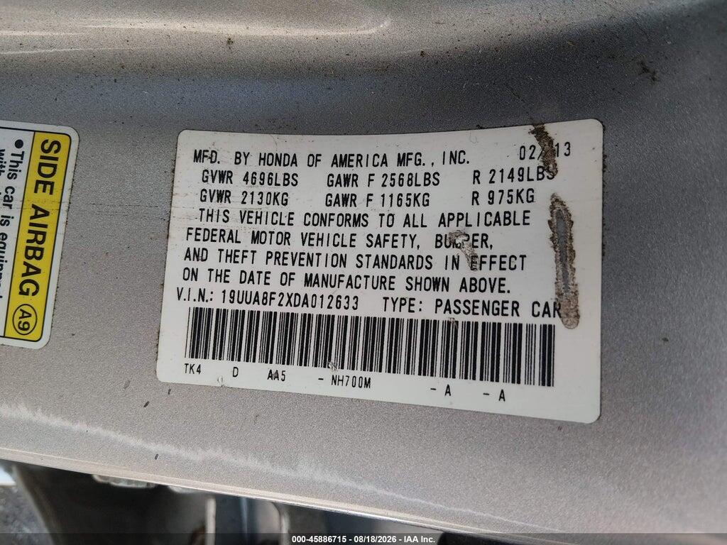 19UUA8F2XDA012633 2013 ACURA TL photo no. 9