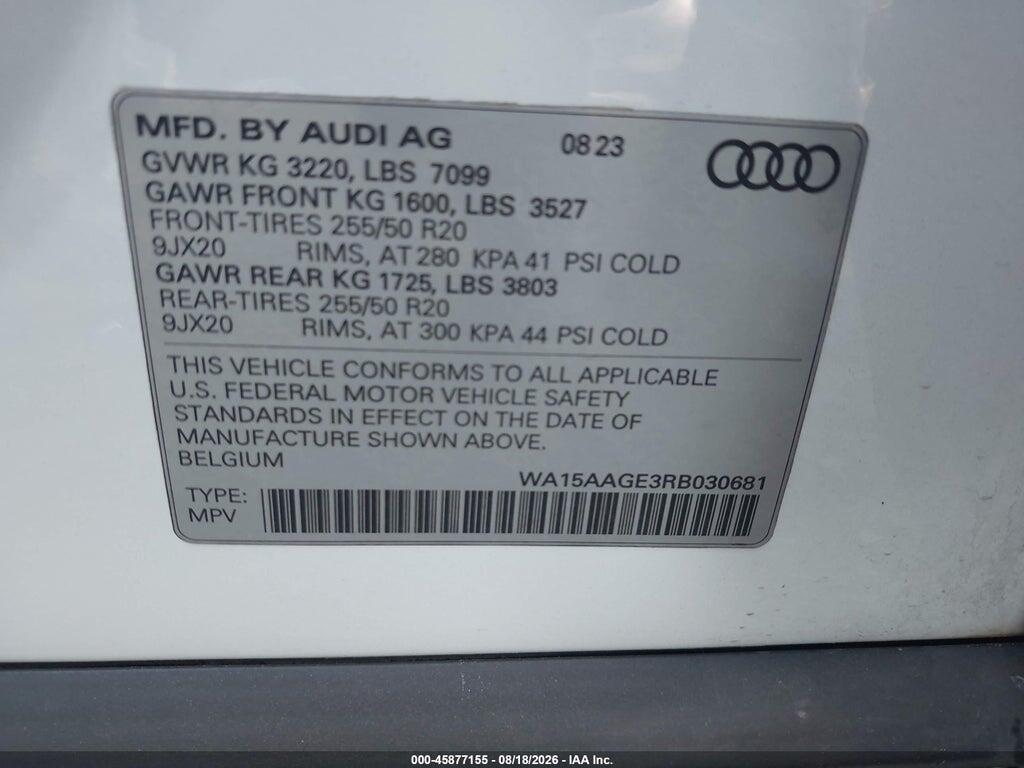 WA15AAGE3RB030681 2024 AUDI Q8 E-TRON photo no. 9
