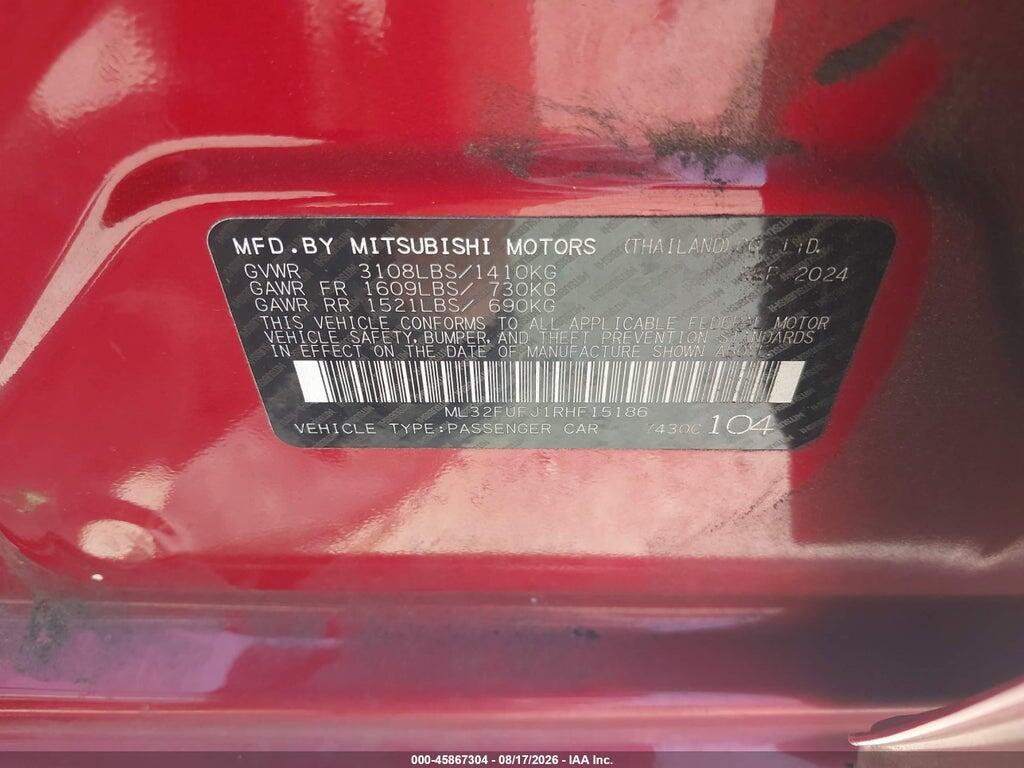 ML32FUFJ1RHF15186 2024 MITSUBISHI MIRAGE G4 photo no. 9
