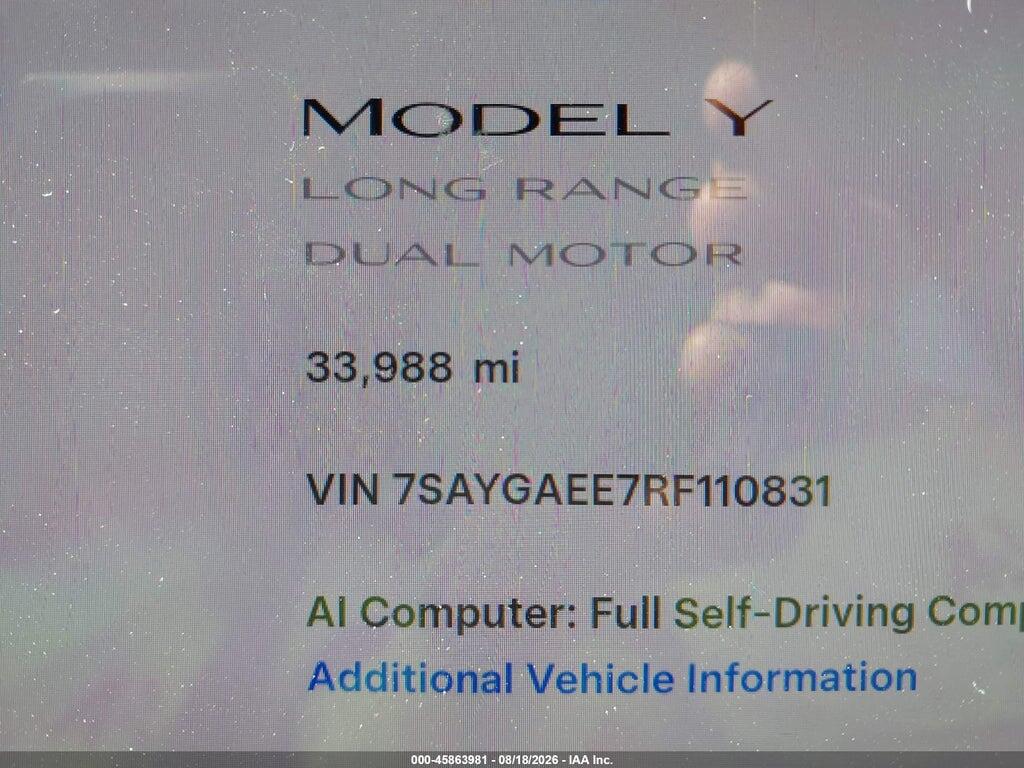 7SAYGAEE7RF110831 2024 TESLA MODEL Y photo no. 7