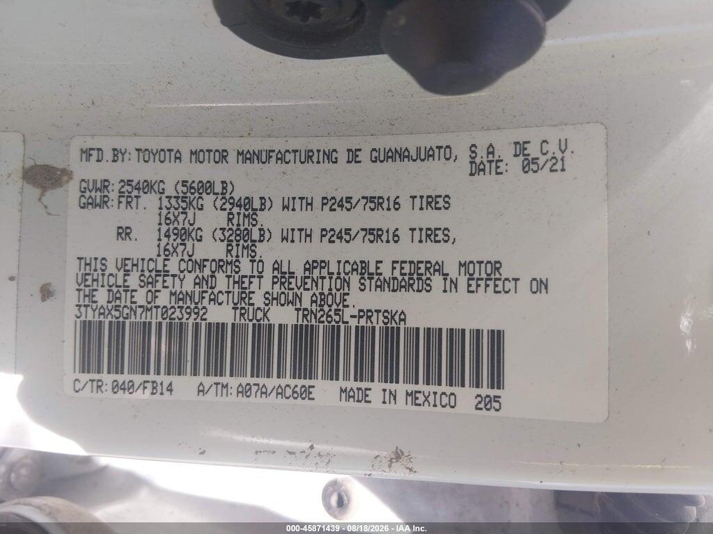 3TYAX5GN7MT023992 2021 TOYOTA TACOMA photo no. 9